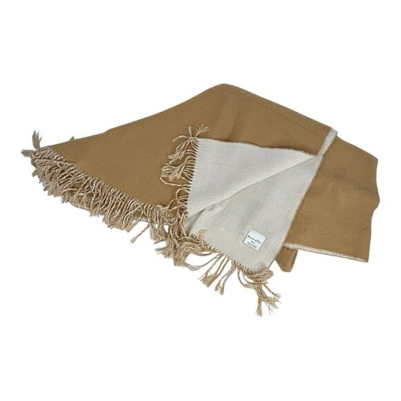 Preston & York Women’s Tan Blanket Scarf With Fringe Tassles Wrap Shawl 67”x29” - Picture 5 of 10
